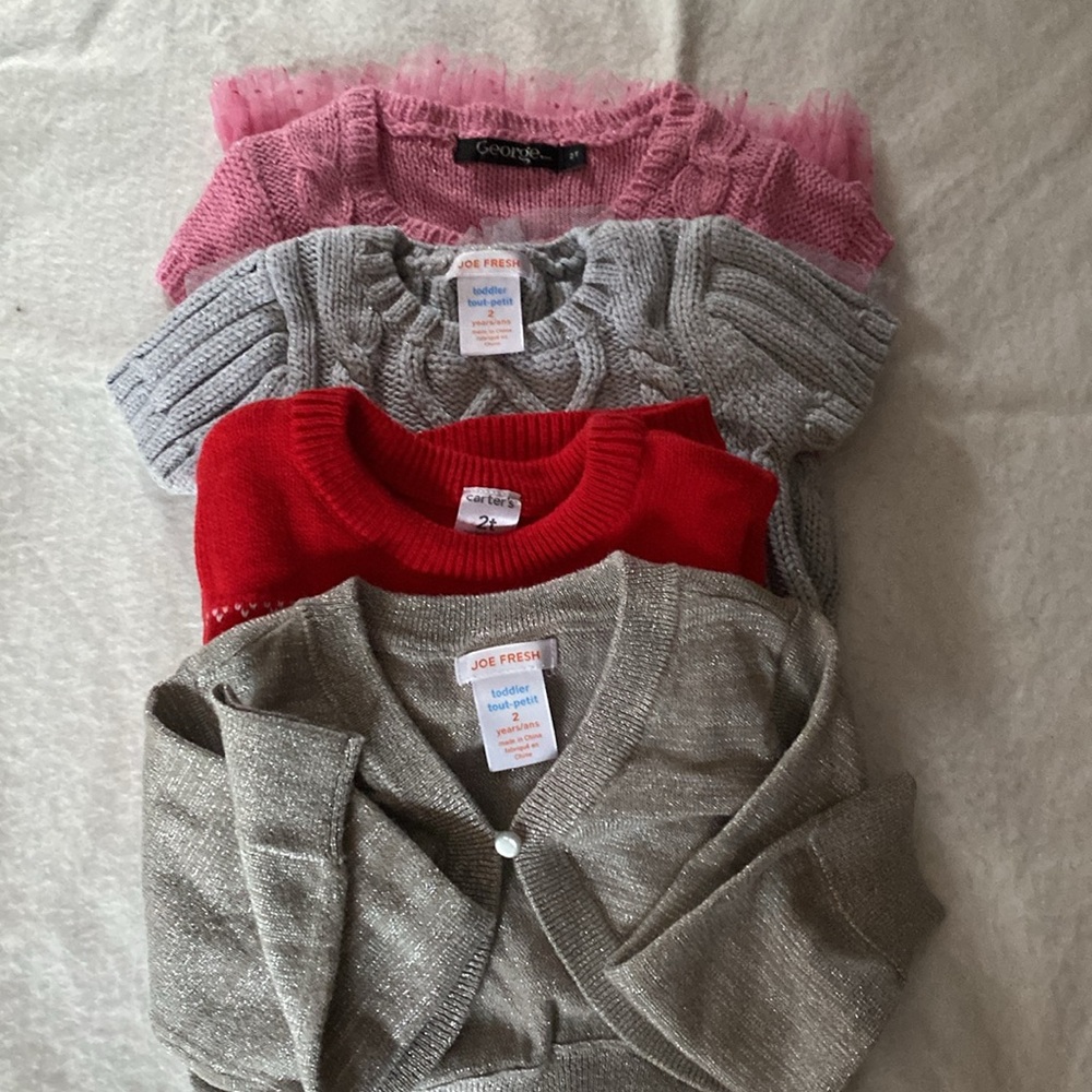 THREE BEAUTIFUL DRESSES AND BOLERO SIZE GIRL 2 .
